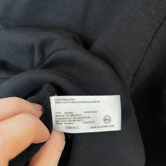 AG Adriano Goldschmied Walker Puff Sleeve Black Sweatshirt Sweater, Size… - Picture 9 of 10